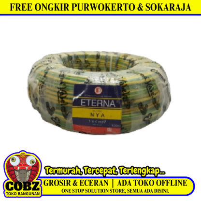 1 INTI x 4 MM x 100 M / ETERNA NYA Tunggal Kabel Tembaga SNI Kuning Roll