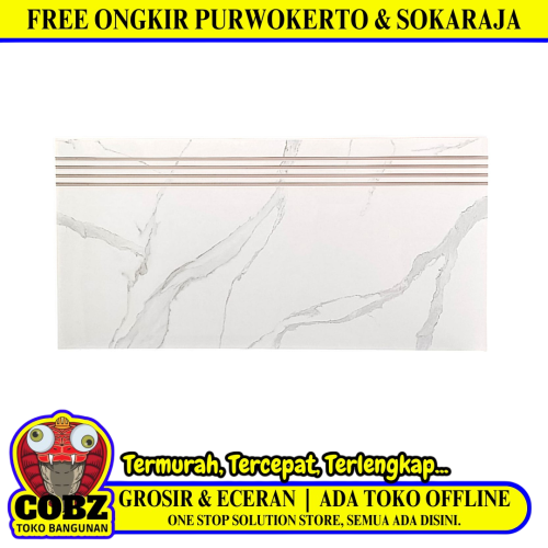 30 CM x 60 CM / CARARA Granit Lantai Tangga Stepnosing Lembar