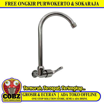 1/2 IN / C71 Kran Angsa Sink Bak Cuci Piring Tembok Stainless