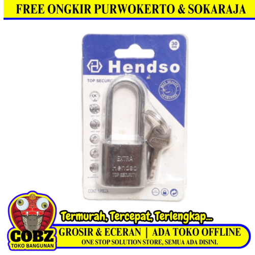 30 MM / HENDSO Gembok Pintu Pagar Padlock Anti Maling Leher Panjang