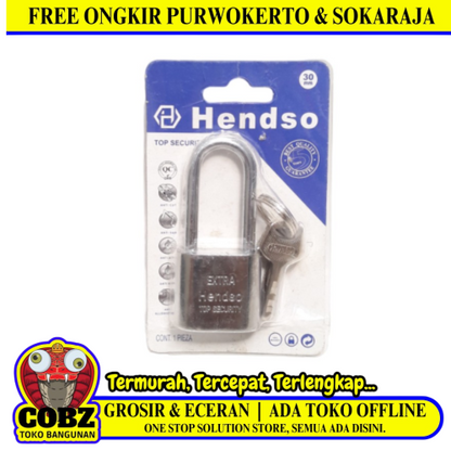 30 MM / HENDSO Gembok Pintu Pagar Padlock Anti Maling Leher Panjang