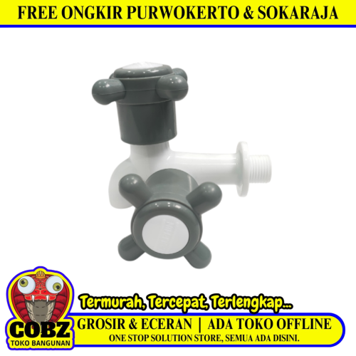 1/2 IN / DOLPHIN Kran Air Cabang Double Shower Mesin Cuci PVC