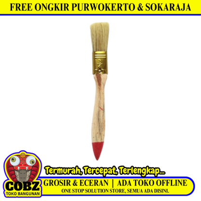 3/4 IN / WANLY Kuas Cat Tembok Kayu Besi Air Acrylic Paint Brush