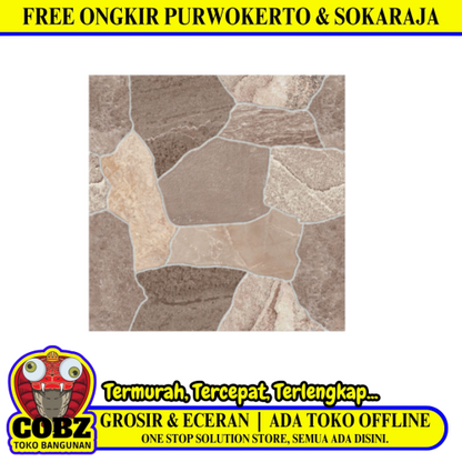 30 CM x 30 CM / ASIA TILE OSLO Keramik Lantai Teras Garasi Matte Brown Dus