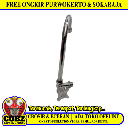 1/2 IN / HSJ Kran Angsa Sink Bak Cuci Piring Tembok Stainless