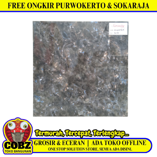 60 CM x 60 CM / SERENITY ANVAYA BLUE Granit Lantai Rumah Glossy Dus