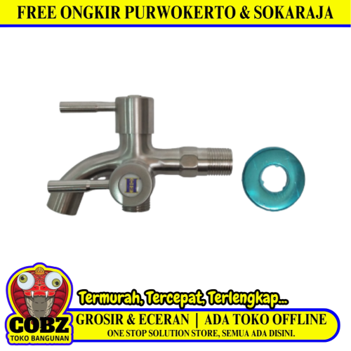 1/2 IN/HOM HBADC03 Kran Air Cabang Double Shower Mesin Cuci Stainless