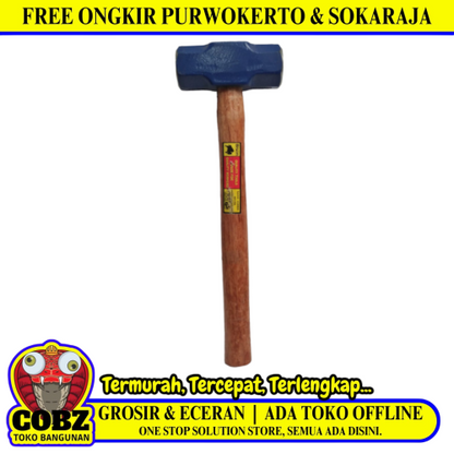 3 LB / BISON Palu Martil Bodem Batu Sledge Hammer Gagang Kayu