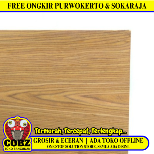 3 MM x 120 CM x 240 CM / NM Triplek Teakwood Biasa Lembar