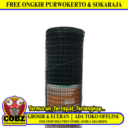 1/2INx1/2INx90CMx10M/STR Kawat Ram Loket Ayakan Pasir Plastik PVC Roll