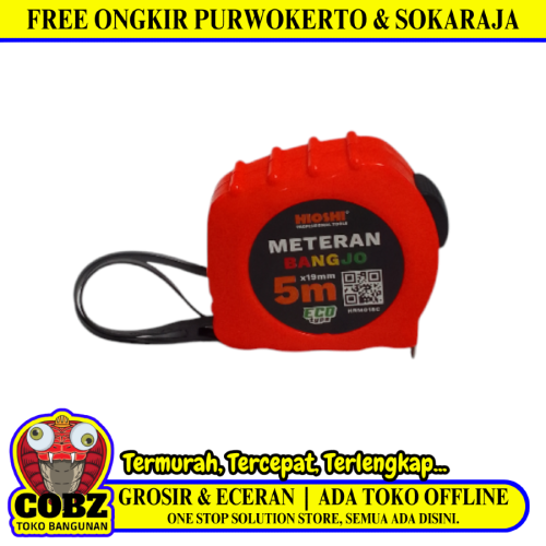 5 M / HIOSHI BANGJO Meteran Alat Ukur Tukang Bangunan Measuring Tape