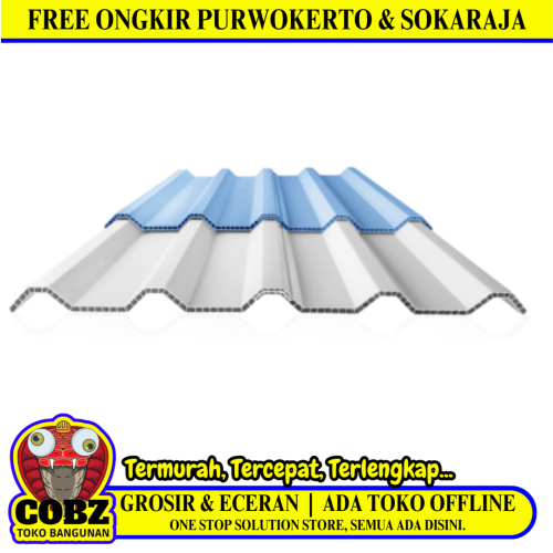 10 MM x 830 MM x 4 M / ALDERON RS 830 Atap U PVC Double Layer White Doff Lembar