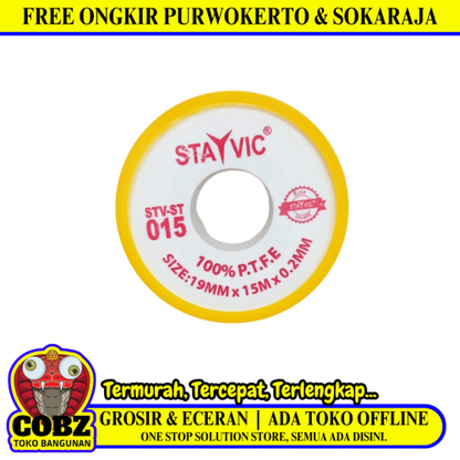 15 M / STAYVIC Seal Tape Siltip TBA Selotip Siltip Isolasi Kran Air