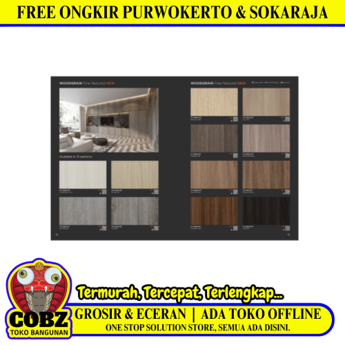 122 CM x 244 CM / TACO WOOD GRAIN / PATTERN J HPL Lembar