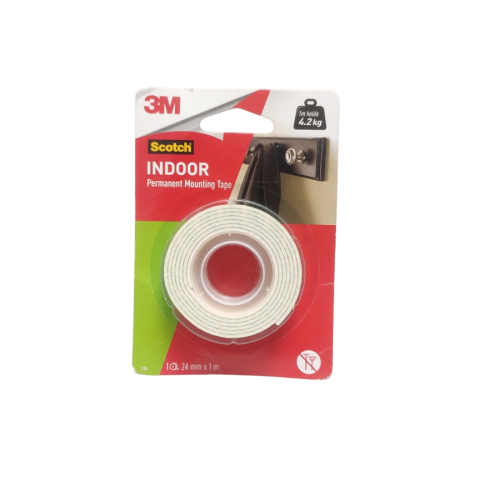12 MM / 3M SCOTCH Isolasi Bolak Balik Busa Double Foam Tape Putih