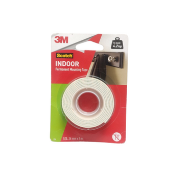 12 MM / 3M SCOTCH Isolasi Bolak Balik Busa Double Foam Tape Putih