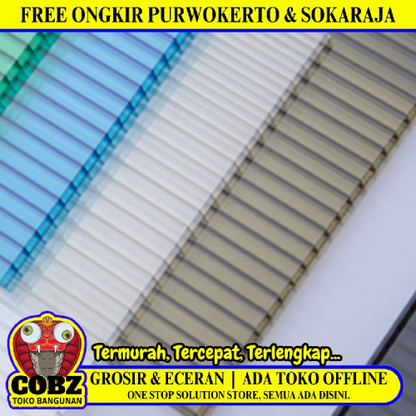 10 MM x 2.1 M x 11.8 M / TWINLITE GEN 2 Atap Polykarbonat Rongga Bronze Roll
