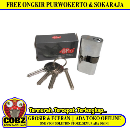 EPIC Silinder Anak Kunci Pintu Aluminium + 3 Kunci Set