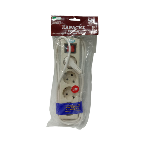 4 LUBANG x 300CM/KAWACHI STEELE Stop Kontak Colokan Terminal Kabel 3 M