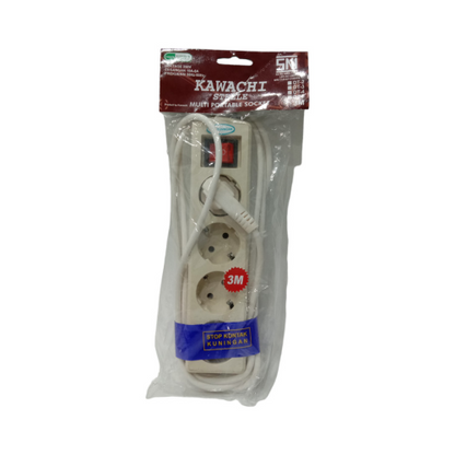 4 LUBANG x 300CM/KAWACHI STEELE Stop Kontak Colokan Terminal Kabel 3 M