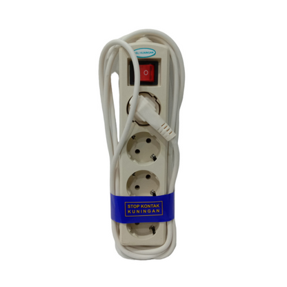 4 LUBANG x 300CM/KAWACHI STEELE Stop Kontak Colokan Terminal Kabel 3 M