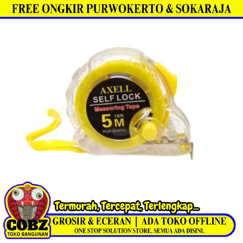 5 M / AXELL Meteran Alat Ukur Tukang Bangunan Measuring Tape