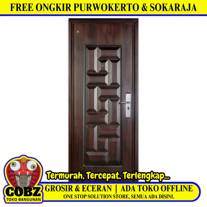 5 CM x 90 CM x 220 CM / FORTRESS PRIME 90.04 SINGLE DOOR Pintu Baja Coklat Set
