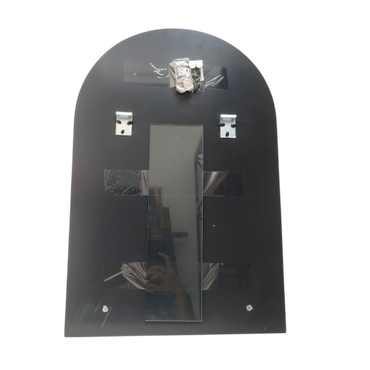 40CM X 60CM / GRAGE Cermin Wastafel Kaca Kamar Mandi 1/2 Bulat Set