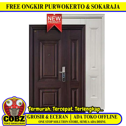 5 CM x 120 CM x 210 CM / FORTRESS FORT 120.19 MOM & SON Pintu Kamar Mandi Baja White Set