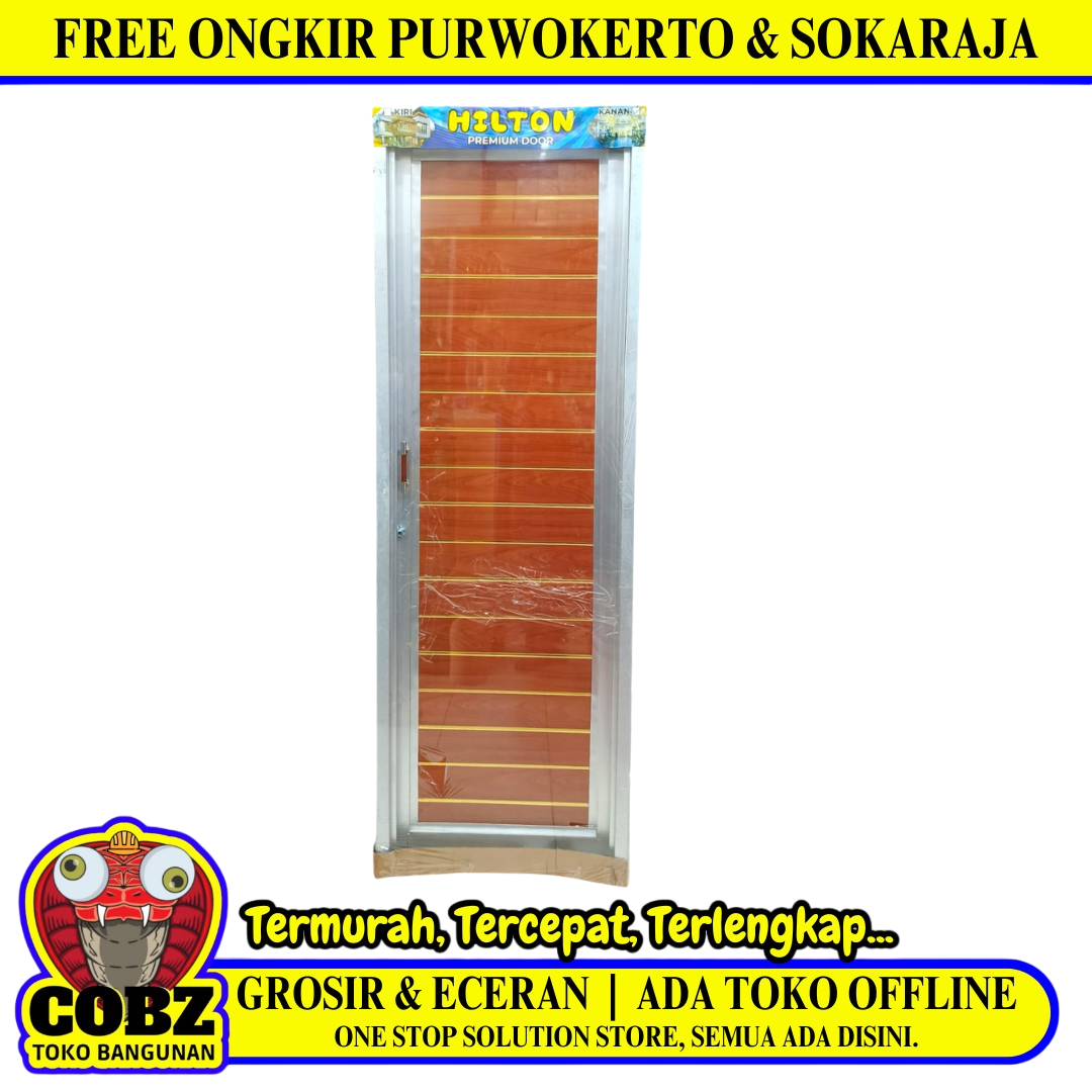 8 CM X 66 CM X 195 CM / HILTON 06 Pintu Kamar Mandi Galvalum Kanan Set