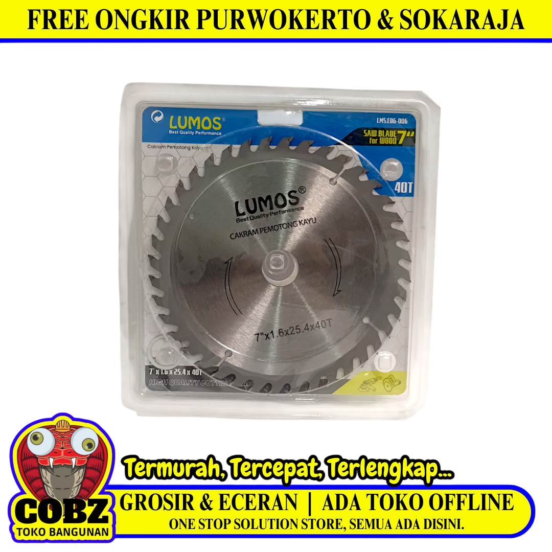 7 IN x T 40 / LUMOS LMS.C06-006 Circular Saw Mata Gerinda Potong Kayu Wood Cutting