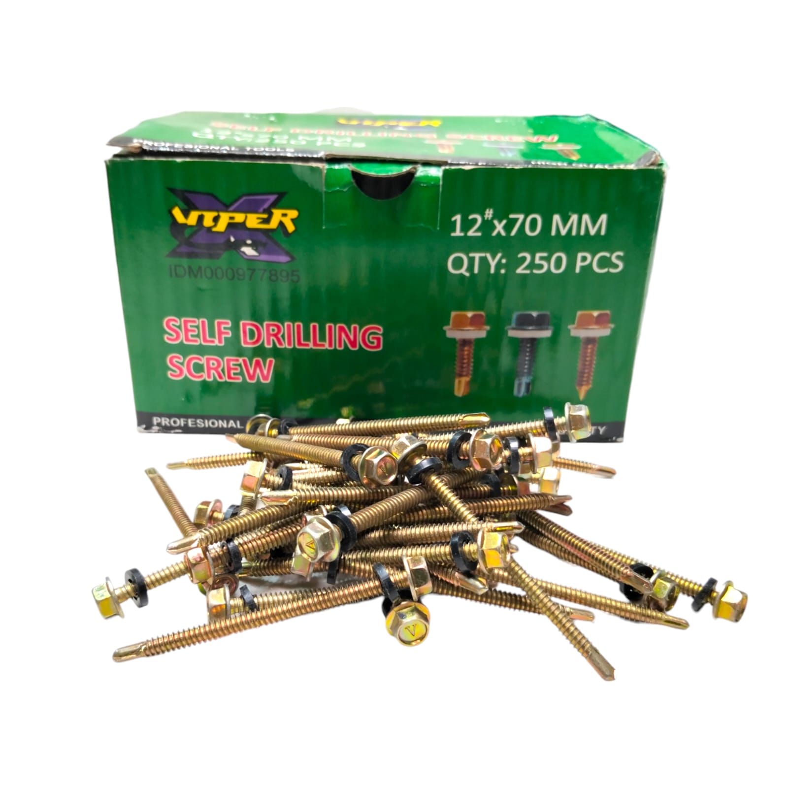 #12 X 70 MM / VIPER 01 Roofing Baut Sekrup Atap Baja Ringan Warna Dus