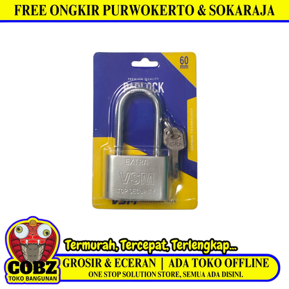 60 MM / VSM Gembok Pintu Pagar Padlock Anti Maling Leher Panjang