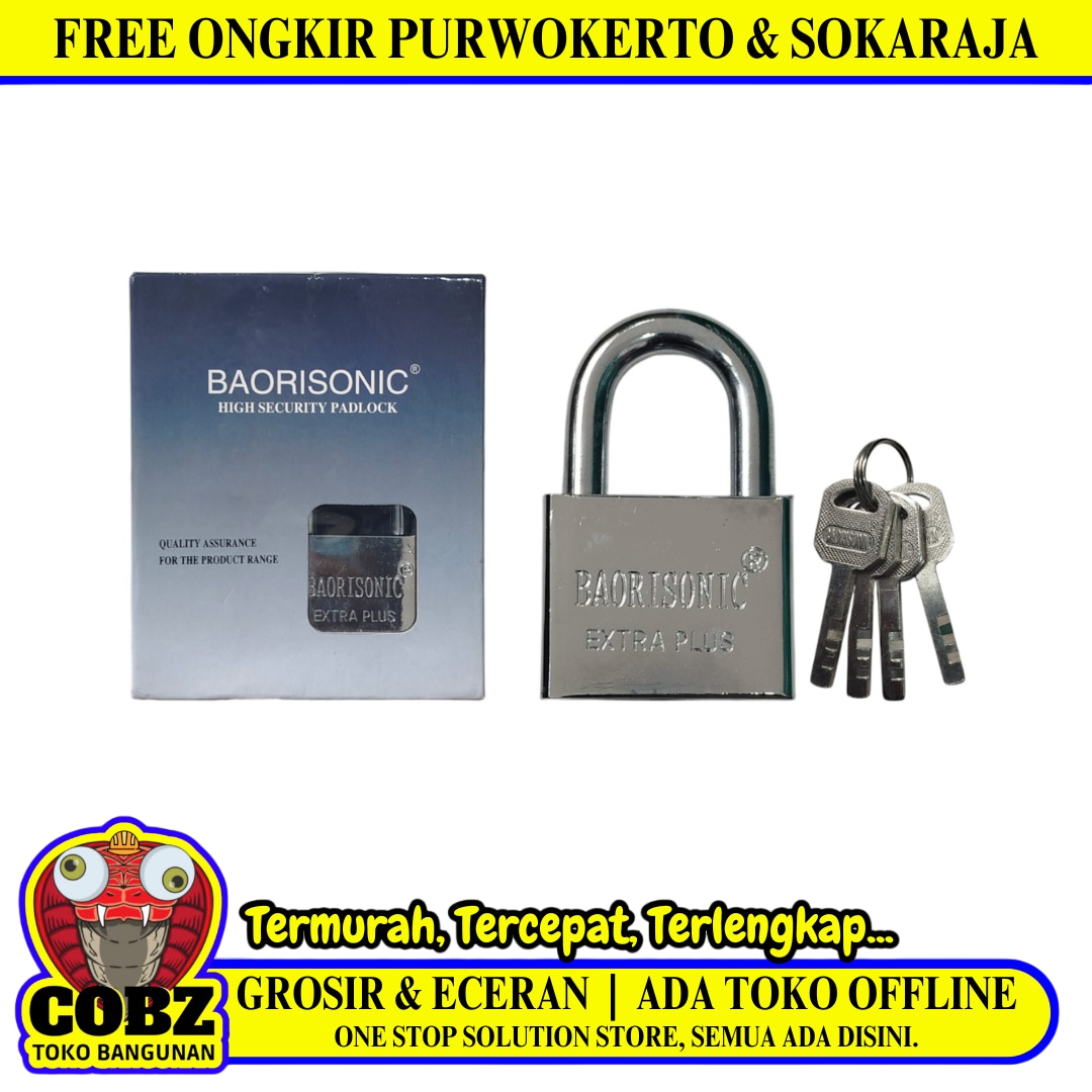 40 MM / BAORISONIC Gembok Pintu Pagar Padlock Anti Maling Leher Pendek