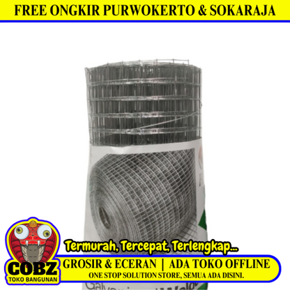 1/2 IN x 1/2 IN x 90 CM x 10 M / HMI Kawat Ram Loket Ayakan Pasir Galvanis Roll