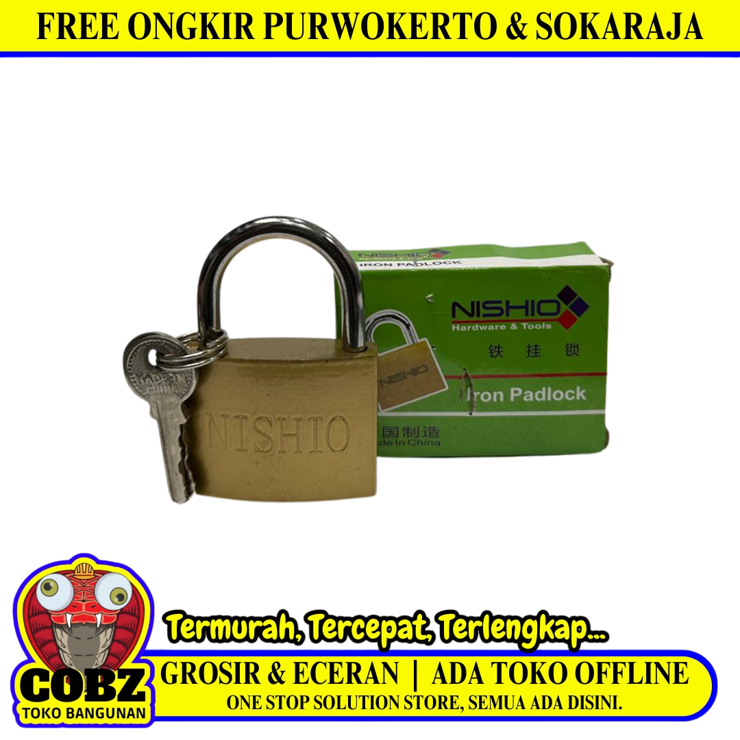 30 MM / NISHIO Gembok Pintu Pagar Padlock Anti Maling Leher Pendek