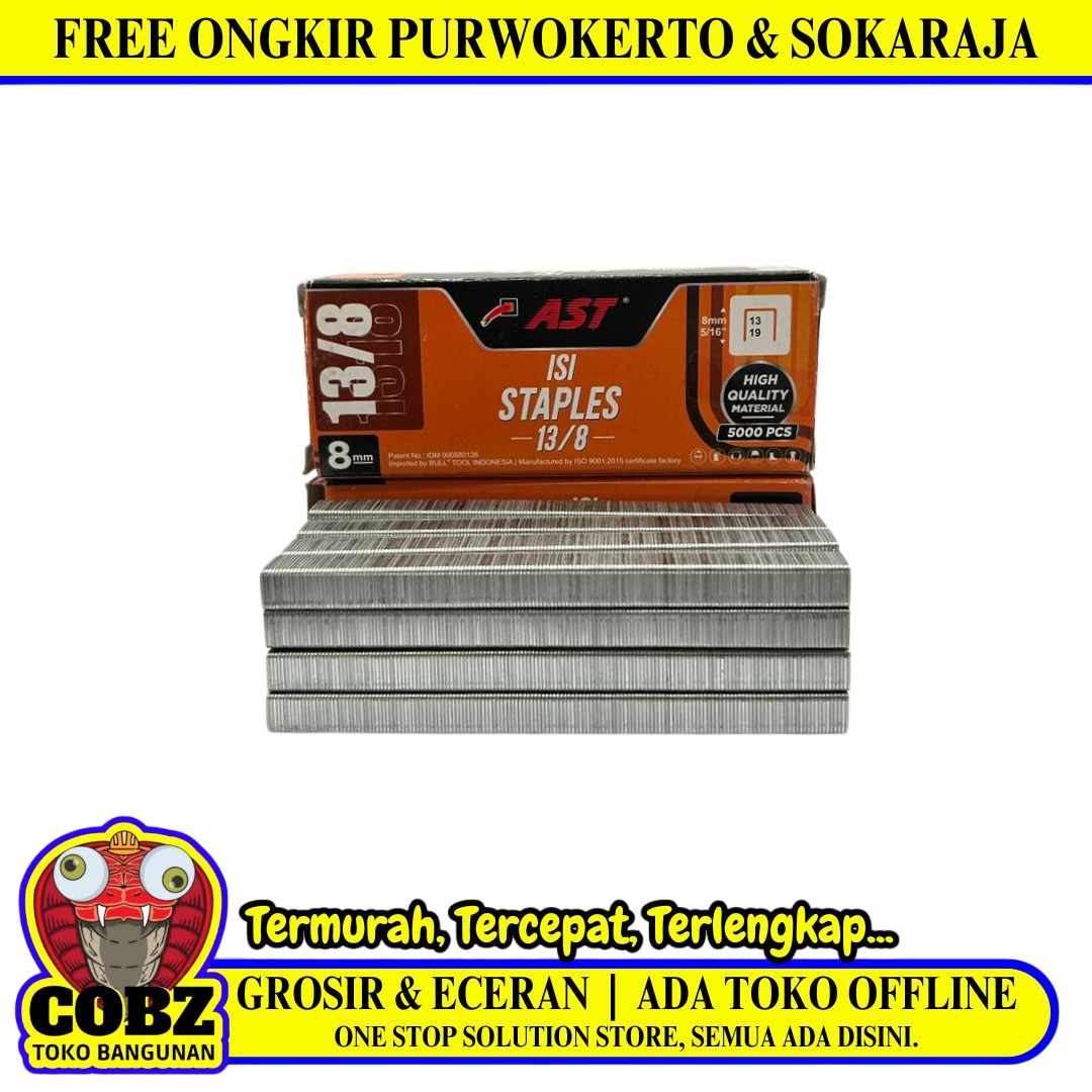 13 / 8 MM / AST Refill Isi Guntacker Stapler Tembak  8 MM Dus