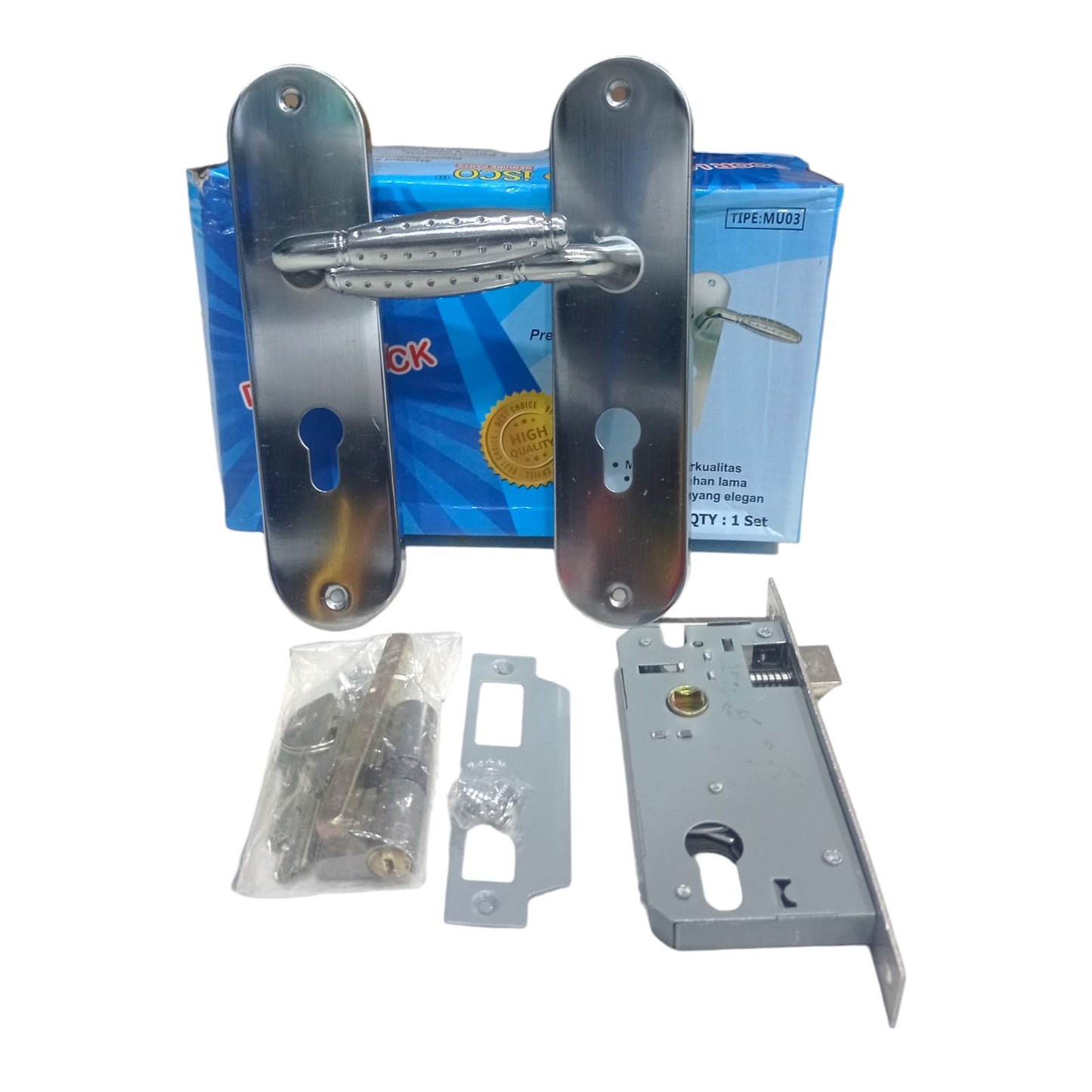 ISCO MU03 SN/CP Handle Door Lock Tarikan Handle Kunci Pintu Tanggung Set