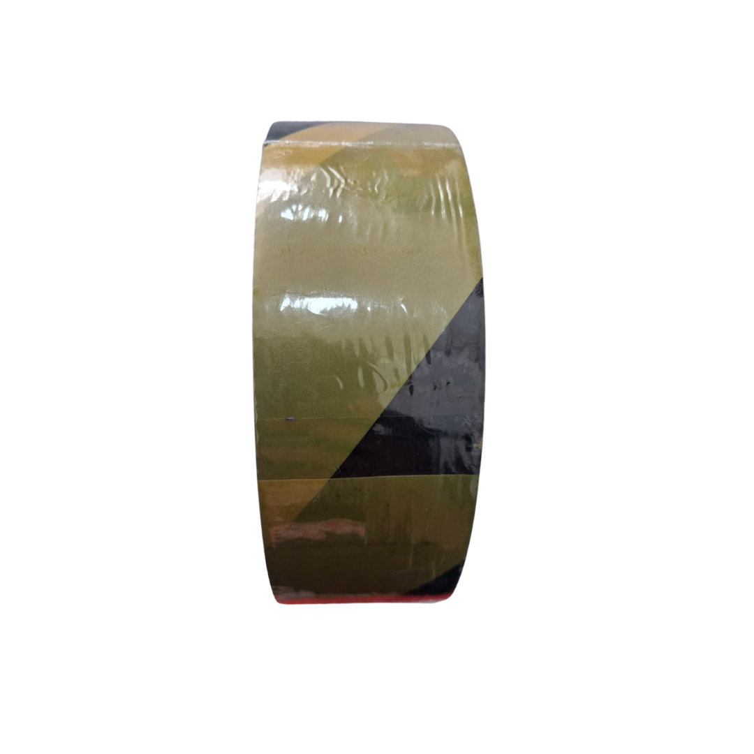 45 MM x 300 M / HARACHI 3000Y Garis Polisi Safety Line Non Lem Hitam Kuning Roll