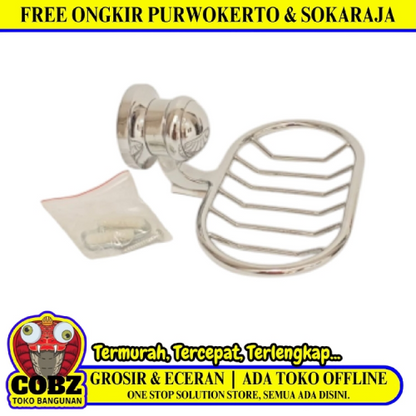 22 CM x 11.5 CM x 7.2 CM / COBZ Tempat Sabun Tempel Dinding Stainless
