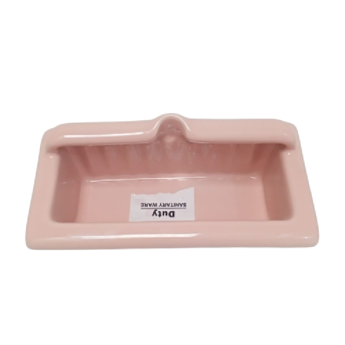 22 CM x 11 CM x 7.2 CM / DUTY SH - 22 Tempat Sabun Tanam Dinding Keramik Pink