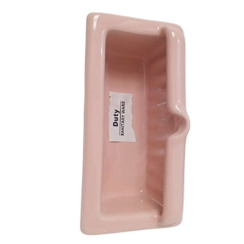 22 CM x 11 CM x 7.2 CM / DUTY SH - 22 Tempat Sabun Tanam Dinding Keramik Pink