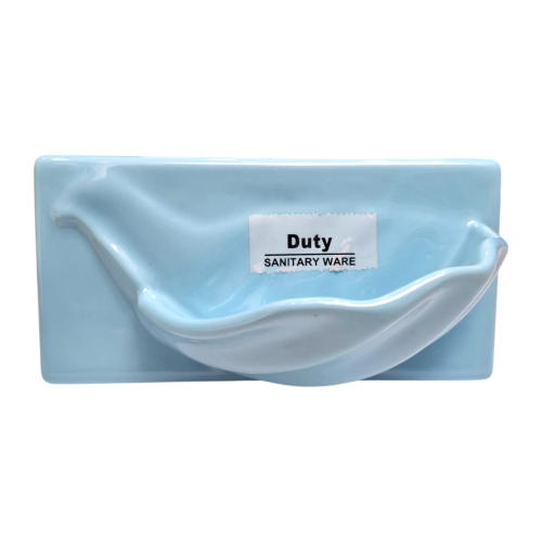 22 CM x 11 CM x 12 CM / DUTY Tempat Sabun Tanam Dinding Keramik Blue