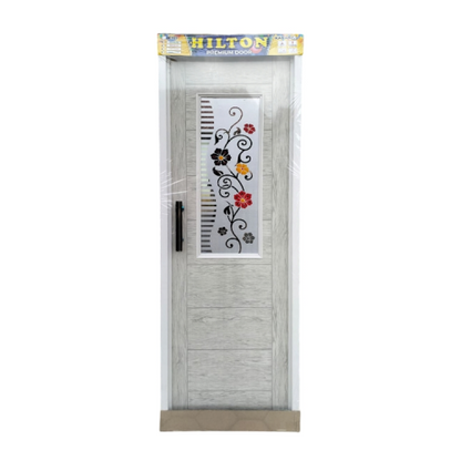 9 CM x 68 CM x 198 CM / HILTON PPintu Kamar Mandi PVC Cream + Cermin Set