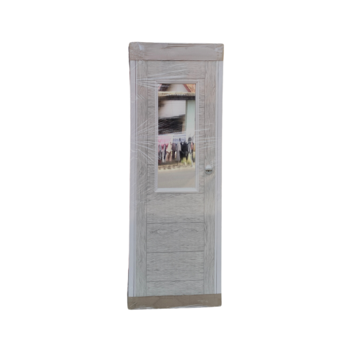 9 CM x 68 CM x 198 CM / HILTON PPintu Kamar Mandi PVC Cream + Cermin Set