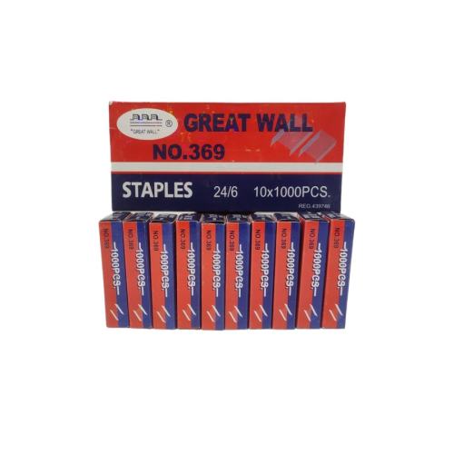 NO. 369 / GREATWALL Isi Stapler Staples Hekter Besar Box Besar