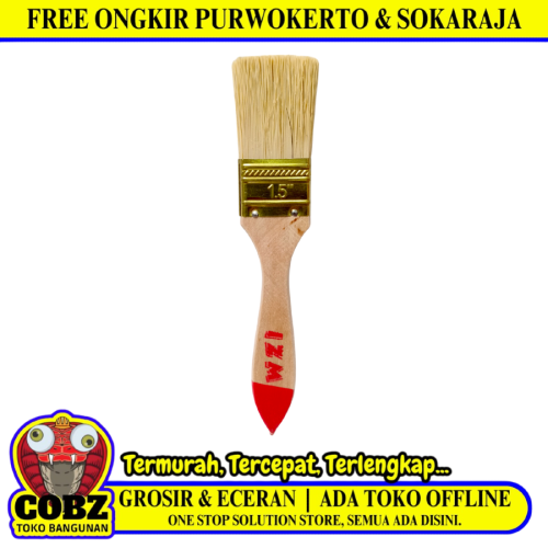 1 1/2 IN / IZM Kuas Cat Tembok Kayu Besi Air Acyrlic Paint Brush
