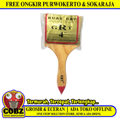 4 IN / GRT Kuas Cat Tembok Kayu Besi Air Acyrlic Paint Brush