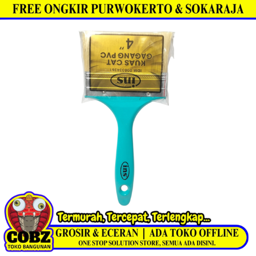4 IN / INS Kuas Cat Tembok Kayu Besi Air Acyrlic Paint Brush