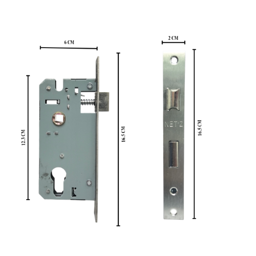 NET'Z 7030 SN / BN Handle Door Lock Tarikan Handle Kunci Pintu Tanggung Set